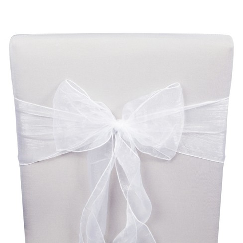 Sparkle And Bash 25 Pack White Organza Ribbon Chair Bows For Wedding Baby Shower Birthday Party Decorations Target