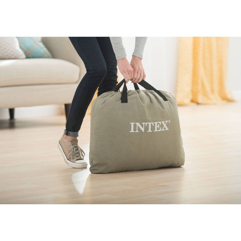 Intex Raised Comfort Pillowtop 20&#34; Queen Air Mattress with Built in Pump, 6 of 9