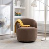 Teddy Fabric Accent Chair, Armrest Accent Single Lazy Chair, Comfy Leisure Chairs With Black Powder Coating Metal Ring - 2 of 4