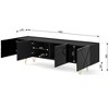 Homlando Space TV Stand 4D - Made in EU Furniture - Modern and Functional Design – Minimalist TV Stand Milled Fronts and Gold Metal Accent - 3 of 4