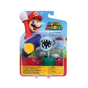 Nintendo Super Mario 4'' Bone Piranha with Coin Action Figure - 1 of 4