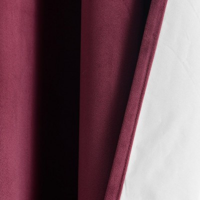 Plum Velvet Blackout Grommet Window Curtain Panel