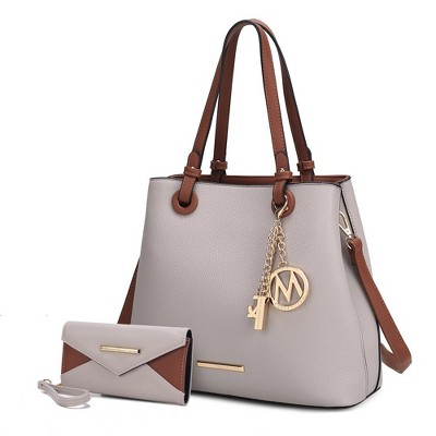 MKF Collection Kearny Vegan Leather Women’s Tote Bag with Wallet by Mia K- 2 pieces