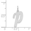 Black Bow Jewelry 14k White Gold, Madison Collection, Medium Script Initial Pendant A-W - 4 of 4