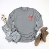 Christmas Bow Quilted Print - Women's Garment Dyed Long Sleeve Graphic T-Shirt - 2 of 4