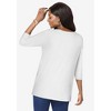 Jessica London Women's Plus Size Stretch Cotton Boatneck Tunic - 3 of 4