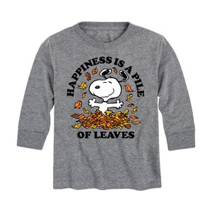 Boys' - Peanuts - Happiness Is A Pile Of Leaves Long Sleeve Graphic T-Shirt - 1 of 4