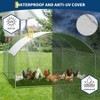 Large Metal Chicken Coop, Walk in Poultry Cage with Waterproof Cover, Metal Chicken Run, Dome Roof Hen Rabbit Duck House, 9.8' W x 6.5' D x 6.5' H - 4 of 4