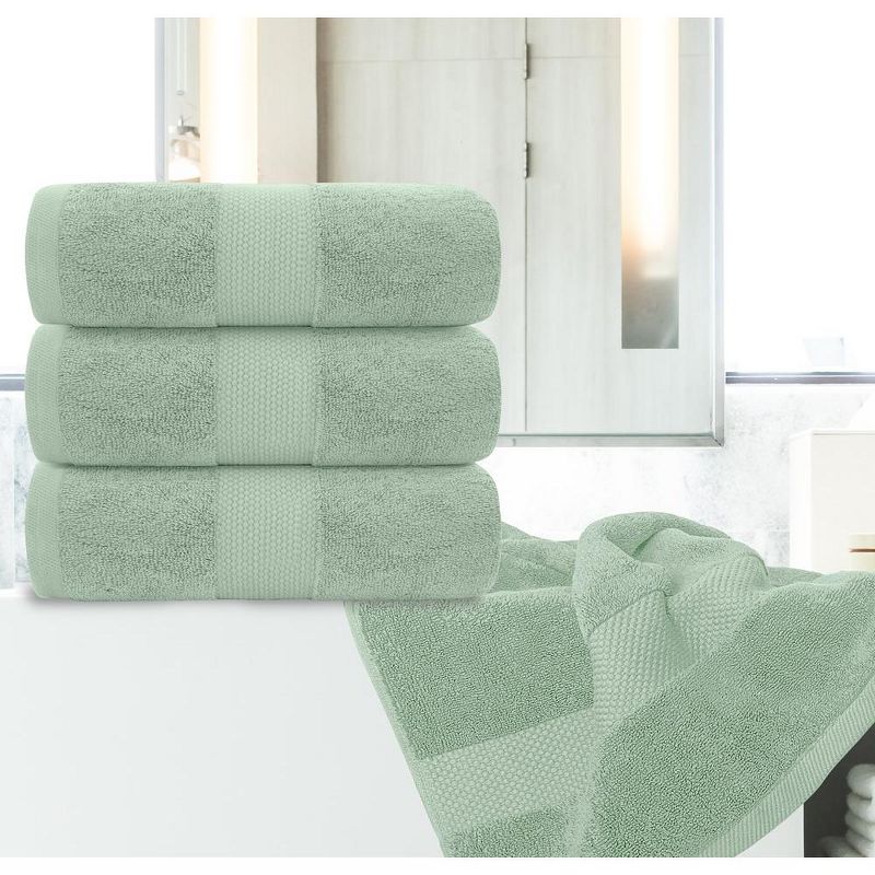 White Classic Luxury 100% Cotton Bath Towels Set of 4 - 27x54", 4 of 6