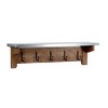 Millwork Hook Shelf Wood and Zinc Metal Silver/Light Amber - Alaterre Furniture: Galvanized Finish, 5 Hooks, Wall Mounted - 3 of 4