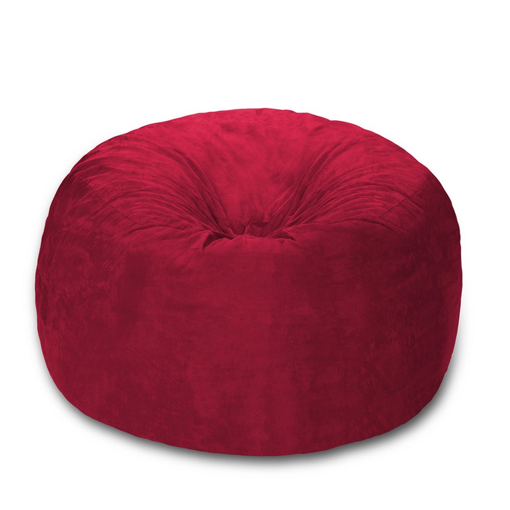 6' Huge Bean Bag Chair with Memory Foam Filling and Washable Cover Red - Relax Sacks