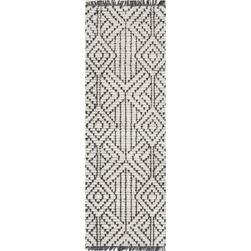 nuLOOM Tatiana Soft Shaggy Textured Modern Diamond Fringe Area Rug, 1 of 11