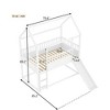 Twin Over Twin Bunk Bed, Children's Wooden Playhouse Bed With Convertible Slide, Ladder, Fall Protection Safety Guardrail And Roof For Boys Girls - 3 of 4