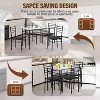 FDW 5 Piece Dining Table Set Modern Glass Top Dining Table with 4 Comfortable Chairs Sleek Black Metal Frame, Black - 3 of 4