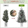 Home 3ft Christmas Tree Pre-Lit Artificial Christmas Tree with Snowflake Base, Flocked Snow 78 Warm White Lights 8 Lighting Modes, Xmas Holiday Decor - 4 of 4