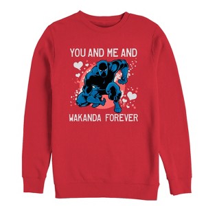 Men's Marvel Valentine Panther Wakanda Forever Sweatshirt - 1 of 3