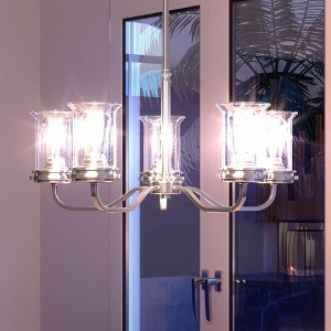 Urban Ambiance Luxury French Rustic Chandelier,  21.125"H x 27.125"W,  Brushed Nickel Finish, UHP3780 - 1 of 4