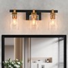 LLHZSY Modern Wall Light Sconce Black & Gold 3-Light Fixture Clear Glass Shade for Bathroom Vanity - 2 of 4