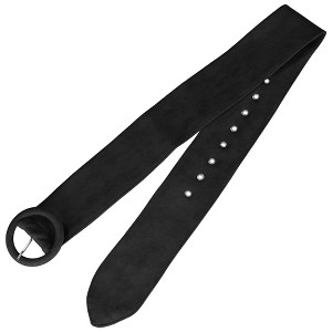 INSPIRE CHIC Women's Wide Vintage Round Buckle Obi Cinch Belts - 1 of 4