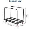 Folding Table Cart, 1800 lb Capacity Steel Cart with 5 Inch PU Swivel Wheels, Adjustable Drywall Cart with Locking System for Kitchen, Warehouse - 2 of 4