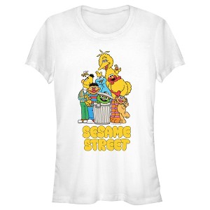 Junior's Sesame Street Graffiti Logo Group Shot T-Shirt - 1 of 4