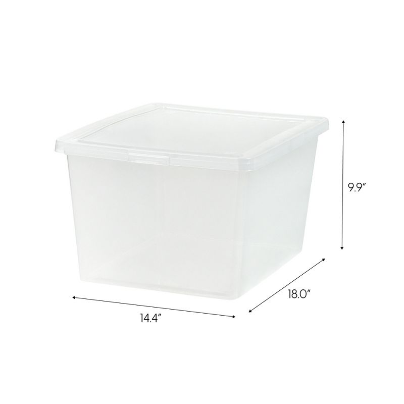 IRIS USA Plastic Stackable and Nestable Storage Bin Tote Organizing Container, Clear, 6 of 7