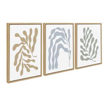 Kate and Laurel Sylvie Matisse Inspired Abstract Botanicals Framed Canvas by The Creative Bunch Studio