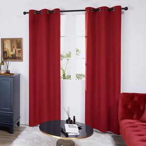 Deconovo Solid Thermal Room Darkening Curtain Panel – 42" Wide Short Lengths (63"/84"/95") - 1 of 4