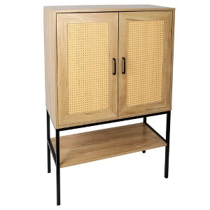 Storage Cabinet with Bottom Shelf and 2 Doors - Ideal for Kitchen or Living Room Dining Storage - 1 of 4