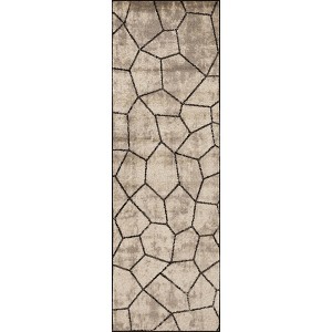 Contemporary Modern Geometric Cobblestone Indoor Runner or Area Rug by Blue Nile Mills - 1 of 4