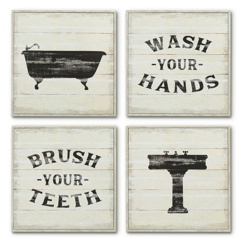 Americanflat Vintage Rustic Bathroom Signs - 2, 3 & 4 X Composite Wood 10" Bathroom Signs For Wall Decor, 1 of 7