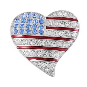 Anna-Kaci Crystal Rhinestone 4th of July American USA Flag Patriotic Pin Brooch - 1 of 4