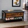 Costway Shoe Bench Padded Bench with Storage Box and Shoe Shelf Rustic Brown - 3 of 4