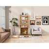 TOAOTBNBO 4 Tier Ladder Bookcase with Storage Cabinet, Modern Bookshelves with 2 Doors Display Book Shelf for Living Room, Light Brown - 4 of 4