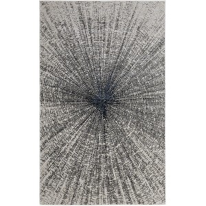 Gray and Ivory Abstract Power Loom Area Rug - 1 of 4