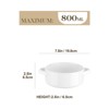 vancasso 4 Pieces Of Bowl, Porcelain Bowl, White Set, Round Bowl With Handles, 800ml, Also Can Be Used As Soup Plate - 2 of 4