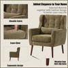 Runesay Chenille Accent Chairs with Pillow, Solid Wood Leg - 3 of 4
