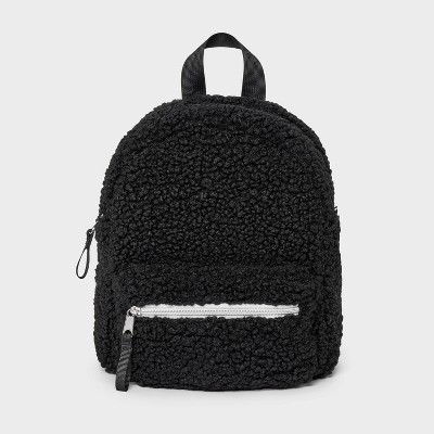 Kids' Mini Faux Shearling Backpack - art class™ Black