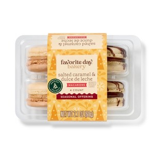 Holiday Cookies and Bars Variety Mini Macarons Dulce de Leche and Salted Caramel - 2.1oz/4ct - Favorite Day™ - 1 of 4