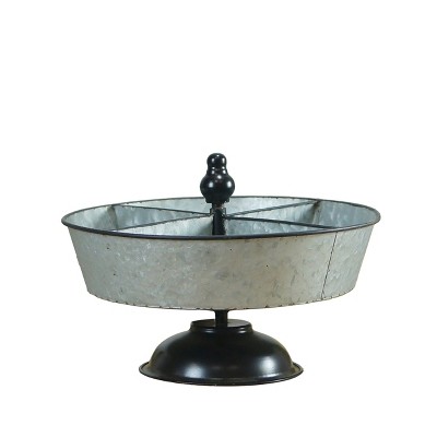 VIP Metal 12 in. Silver Tabletop Tray with Dividers