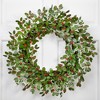 Northlight Glittered Holly and Berry Artificial Christmas Wreath - 24" - Unlit - 2 of 4