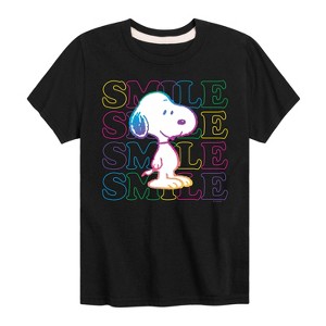 Boys' - Peanuts - Smile Rainbow Snoopy Short Sleeve Graphic T-Shirt - 1 of 4
