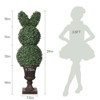 Whizmax 39"/3.25' Bunny Topiary - UV-Resistant Artificial Boxwood Rabbit Topiaries with Planter Pots, Indoor/Outdoor Decor with Bow Knot - 4 of 4