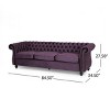 3-Seater Sofa With Rolled Arms And Curved Backrest,Comfortable Couch Sofa,Upholstered Sofa For Living Room,Bedroom-Cuddlewood - 4 of 4