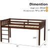 JOYMOR Low Loft Bed Twin Size with Stairs, Wooden Loft Bed for Kids, Pine Wood Twin Bed Frame,No Box Spring Needed, Espresso - 2 of 4