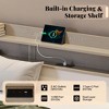 AMERLIFE Twin Daybed with Trundle, Upholstered Bed with Storage Headboard, LED & Charging Station, Velvet Corner Frame for Bedroom/Guest Room - 4 of 4