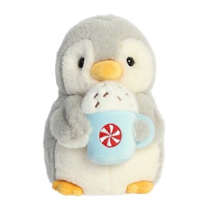 Aurora Small Pompom With Latte PomPom Penguin Festive Stuffed Animal Gray 8" - 1 of 4
