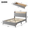 Whizmax Bed Frame with 2 Storage Drawers, Upholstered Platform Bed Frame with Storage Headboard, Mattress Foundation with Solid Wooden Slats Support - 2 of 4