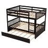 NicBex Full Over Full Bunk Bed with Trundle,Loft Bed with Ladder and Convertible to 2 Full Size Bed for Bedroom,White - 4 of 4