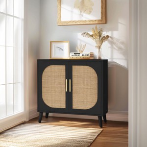 KTMBDW Storage Cabinet with Natural Rattan Doors, Rattan Buffet Cabinet, Sideboard for Living Room, Hallway, Dining Room, Entryway - 1 of 4